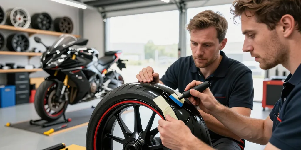 Covering jante moto : le liseret ou le film vinyle que choisir ?